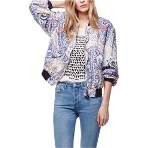 Free People Daytrip Paisley Bomber Jacket Women’s Size Small